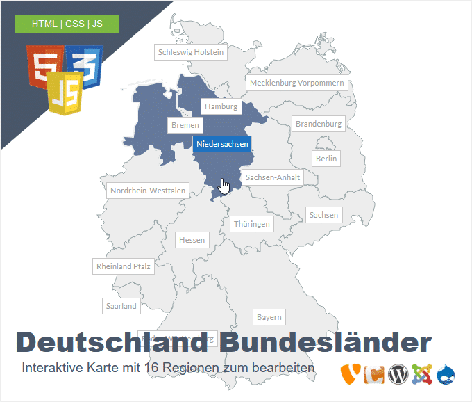 Deutschlandkarte mit Bundesländern