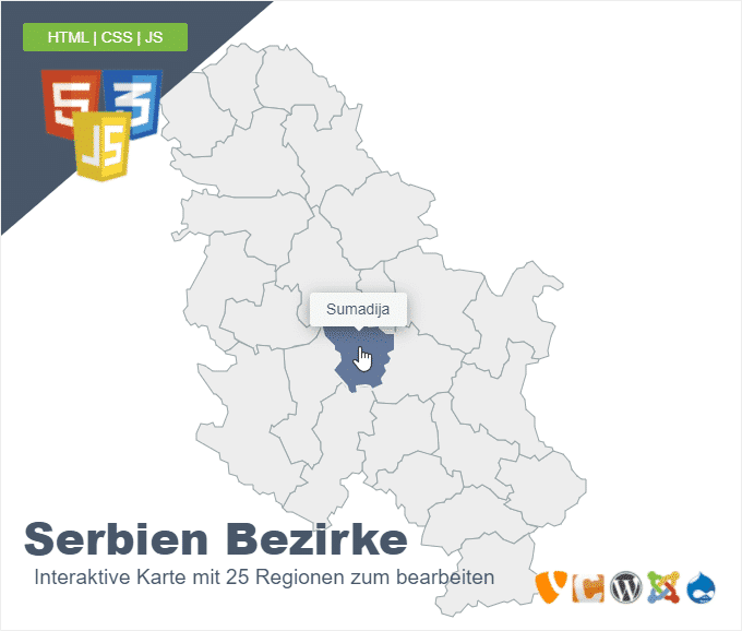 Serbien Bezirke