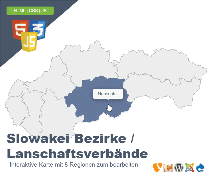 Slowakei Bezirke Lanschaftsverbände