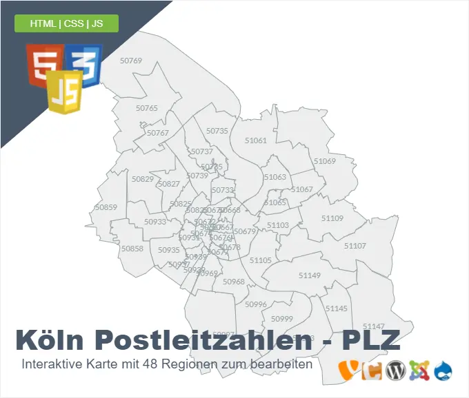 Köln Postleitzahlen - PLZ