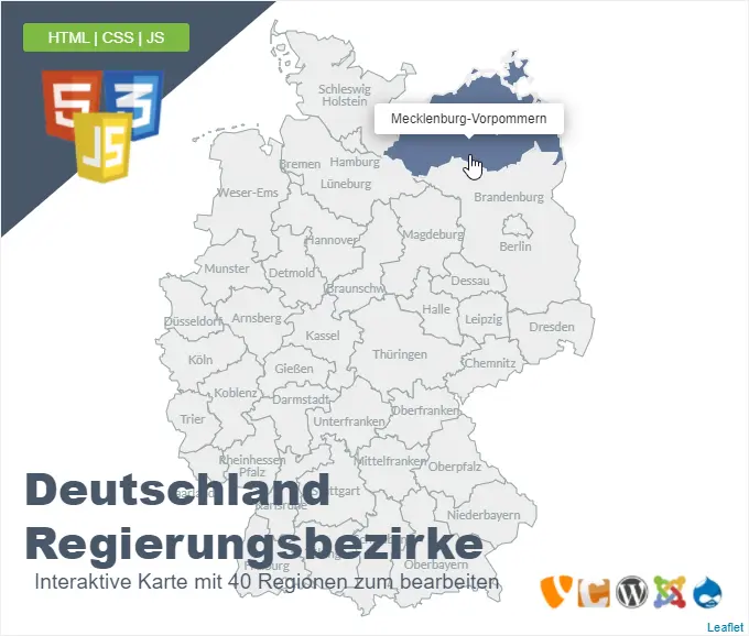 Deutschlandkarte Regierungsbezirke