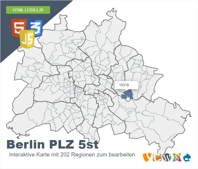 Berlin Postleitzahlen - PLZ 5 stellig