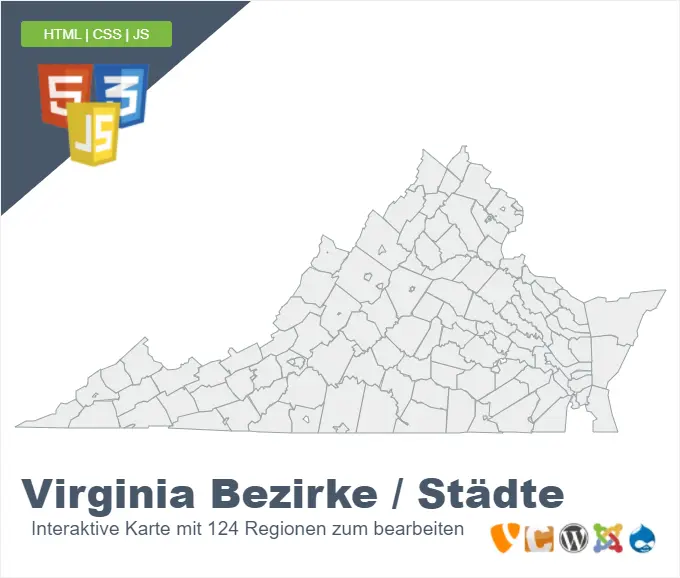 Virginia Bezirke und Städte